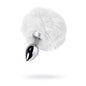 Silver Metal Anal Plug Small w White Tail-712025-10