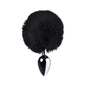 Silver Metal Anal Plug Small w Black Tail-712025-5