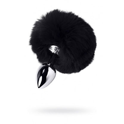 Silver Metal Anal Plug Small w Black Tail-712025-5