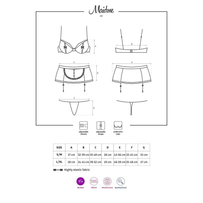 Maidme Set 5 Pc-0185-BLK-S/M