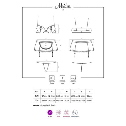 Maidme Set 5 Pc-0185-BLK-S/M