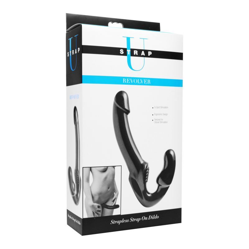 Revolver II Strapless Strap On Dildo-AE169-BLK