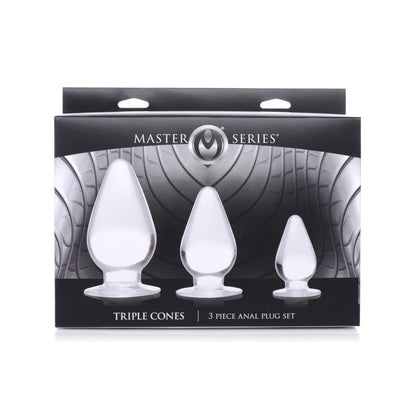 Triple Cones 3 Pc Anal Plug Set Clear-AG457-CLR