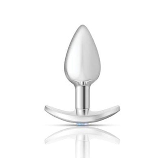 Cheeky Charms Silver Anchor Butt Plug  w Clear and Teal Jewel Kit-VB-CC9141-S