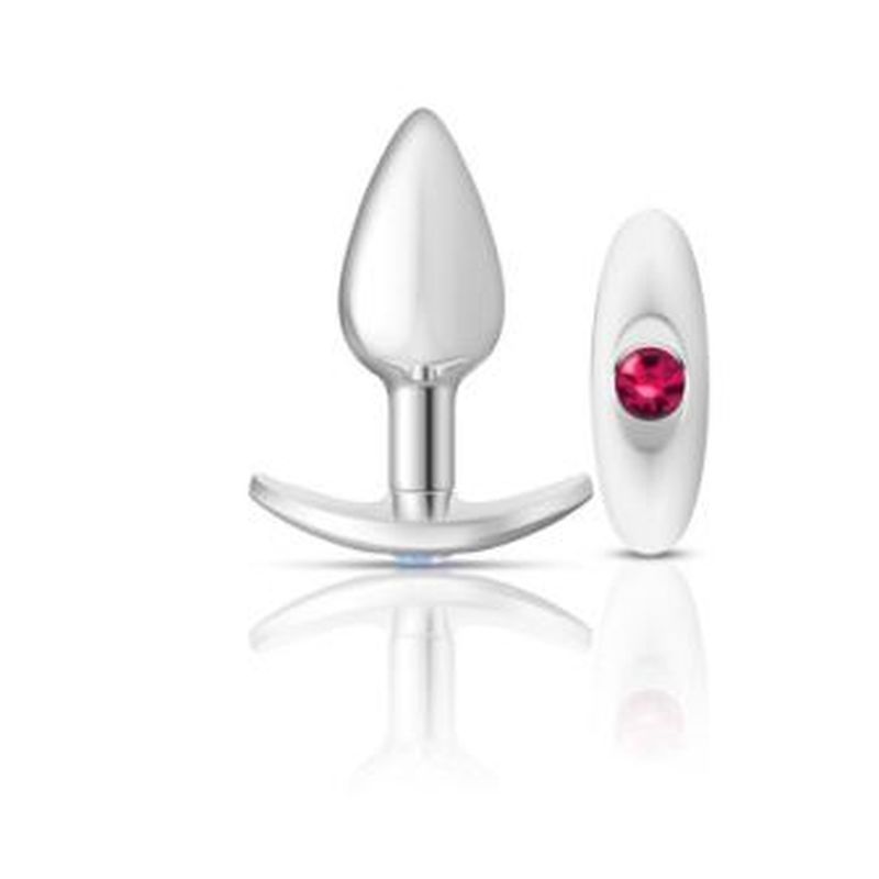 Cheeky Charms Silver Anchor Butt Plug  w Clear and Teal Jewel Kit-VB-CC9141-S