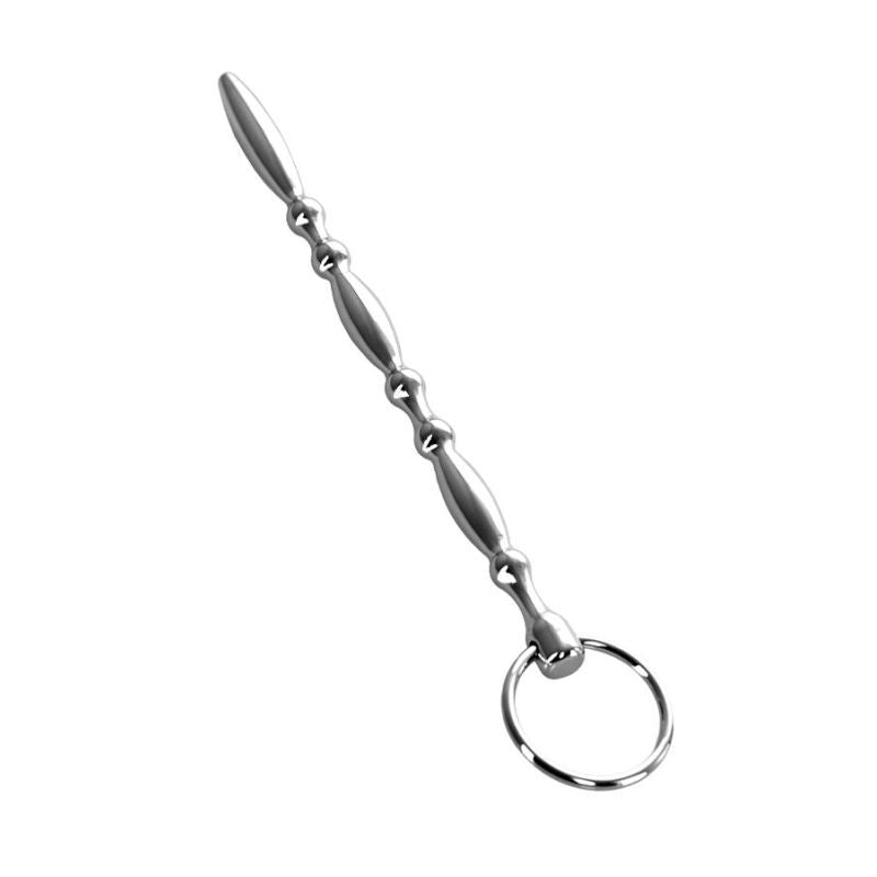 Silver Metal Beaded Urethral Plug w Ring-717316
