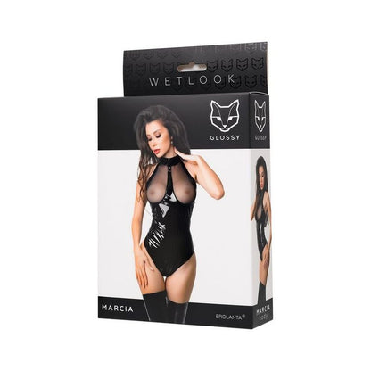 Glossy Marcia Bodysuit-955047-BLK-S