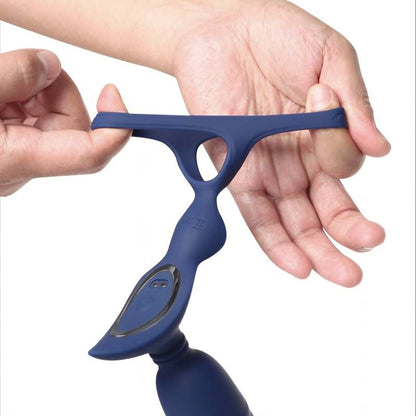 RingnRear Dual Thrusting Anal Probe with Cockring and Remote-ARS-G04002RRN
