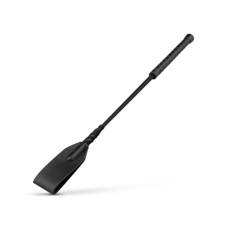 Faux Leather Crop Whip Black-BF023BLK
