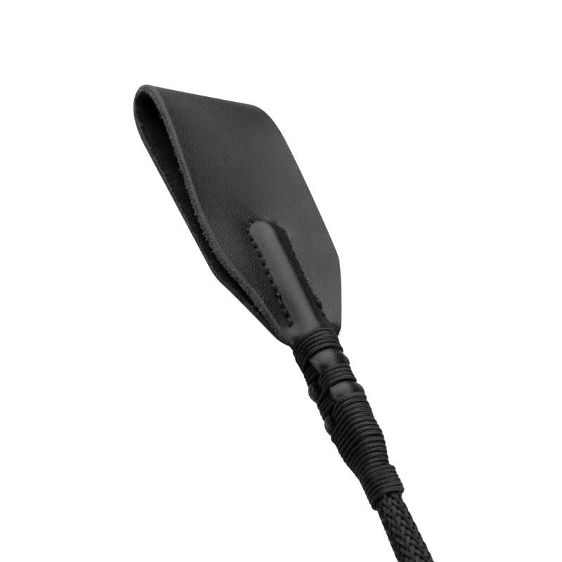 Faux Leather Crop Whip Black-BF023BLK