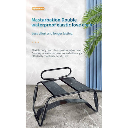 Sex Chair Adjustable Height Black w Handle and Arch Bridge-YDA-013TZ