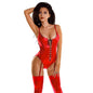Glossy Doja Bodysuit Red-955052-RED-S