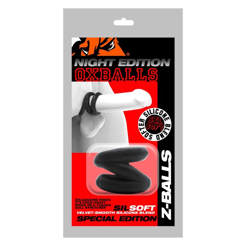 Z-Balls Zig-Zag Cock Ring / Ball Stretcher Night-AJ-1070-NGT
