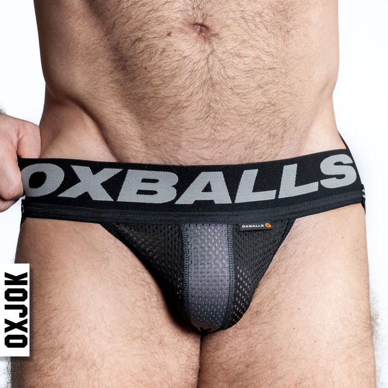 Oxballs Airmesh Swagger Jockstrap Tar Black-JOK-1010-BLK-M