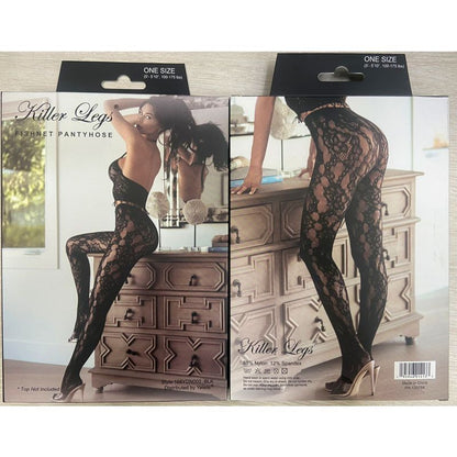 Midnight Allure Fishnet Tights Black-168YDN005-BLK