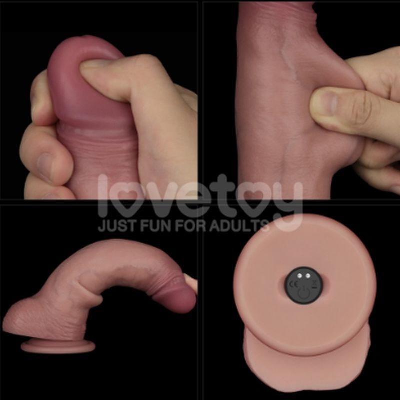 Vibrating Sliding Skin Pro II Silicone Dong 8.5-LV417112