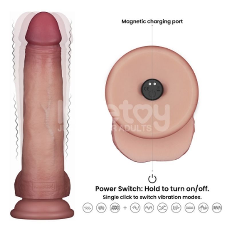 Vibrating Sliding Skin Pro II Silicone Dong 8.5-LV417112