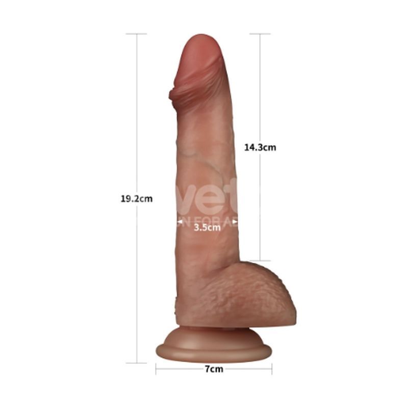 Sliding Skin Pro Dual Layer Silicone Dong 7.5in-LV417001