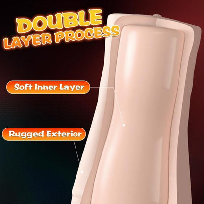 Penny Pussy Dual Layer Vibrating Masturbator-SQ-MA60073V