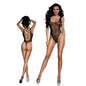 DreamGirl Sheer Mesh Rhinestone Teddy Black-13922-BLK-O/S