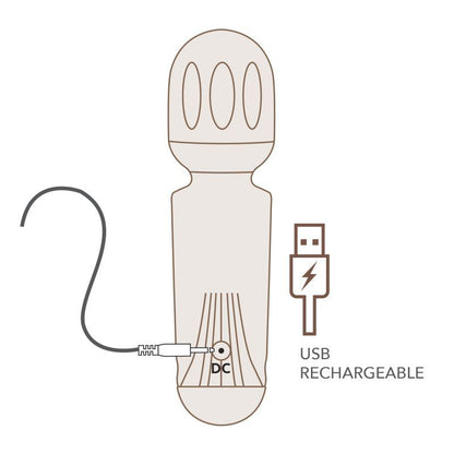Rechargeable Mini Wand Black Tulip-16MWBRBK