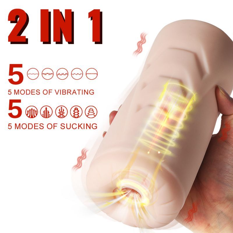 Suctroker Dual Density Vibrating Sucking Vaginal Masturbator V1-SQ-MA60144
