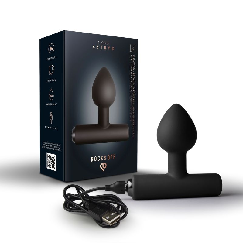Nova Solaris Tapered Butt Plug Vibrator Black-16SOLARISBK