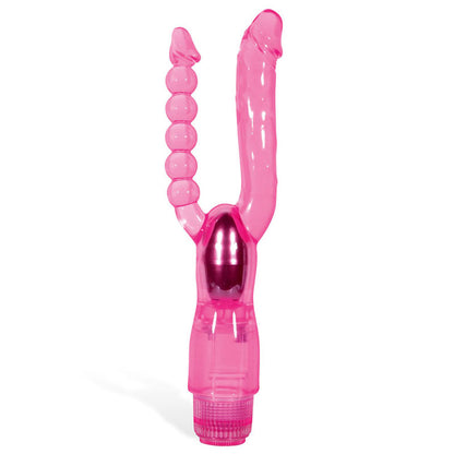 Adam & Eve Dual Pleasure Vibe - Pink 12 cm (4.75) Vibrator with Anal Probe