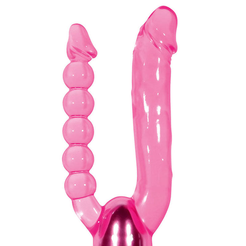 Adam & Eve Dual Pleasure Vibe - Pink 12 cm (4.75) Vibrator with Anal Probe