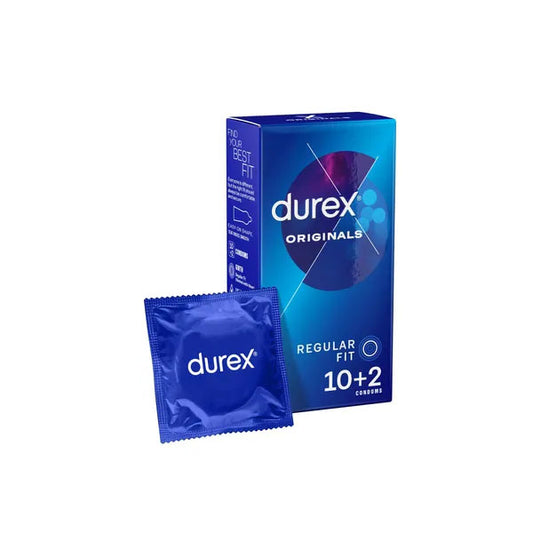 Durex Originals Regular Fit Condoms - Regular Fit Latex Condoms - 10 Pack + 2 Free-3213341