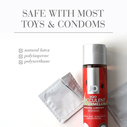 JO H2O Succulent Watermelon Lube - 120 mL - Watermelon Flavoured Water Based Lubricant - 120 ml Bottle-40119