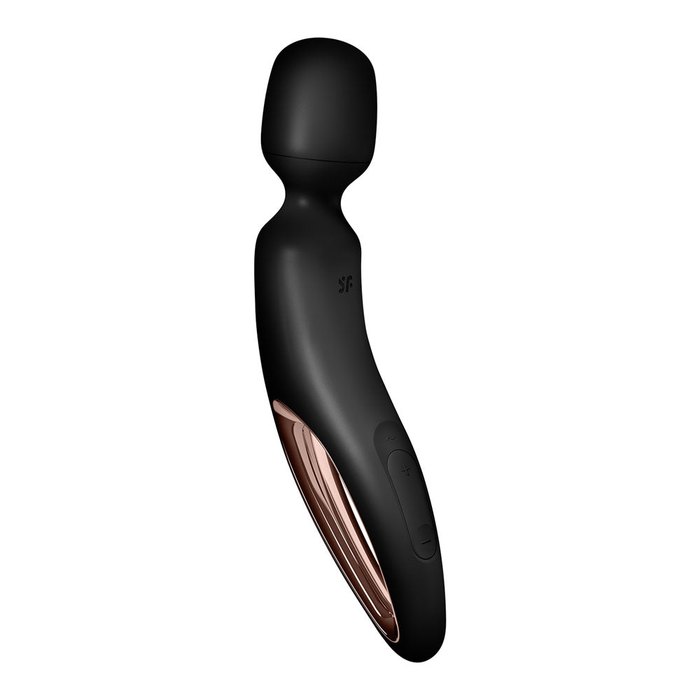 Satisfyer Wand-erland - Black - Black/Rose Gold USB Rechargeable Massage Wand-4018584