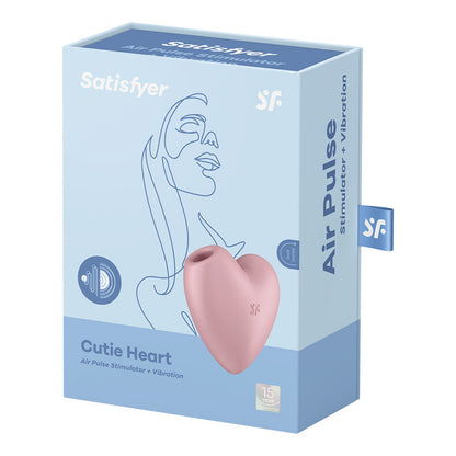 Satisfyer Cutie Heart - Light Pink - Light Pink USB Rechargeable Air Pulsation Stimulator with Vibration-4037264