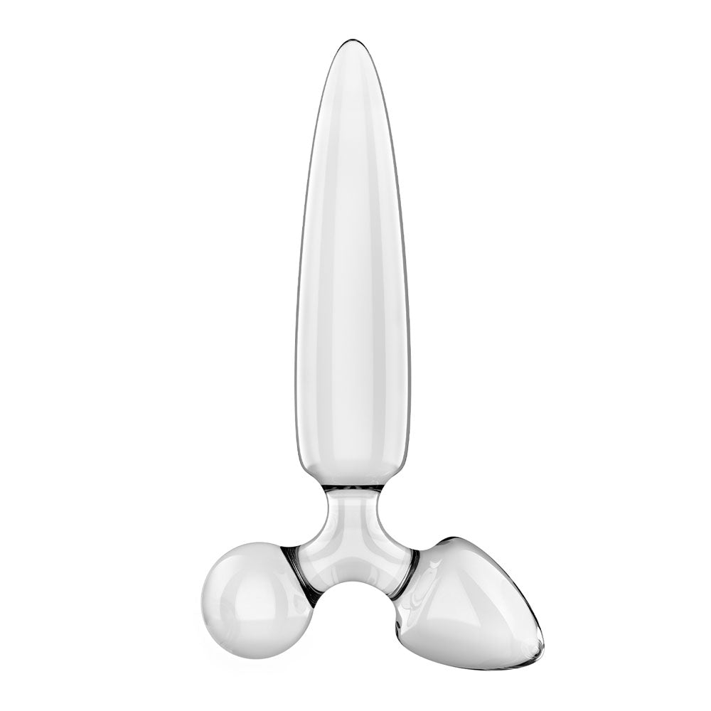 Satisfyer Triple Crystal 1 - Clear - Clear Glass 3-in-1 Butt Plug-4045689