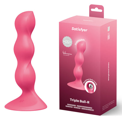 Satisfyer Triple Ball-R - Red - Red Beaded Anal Plug-4048666