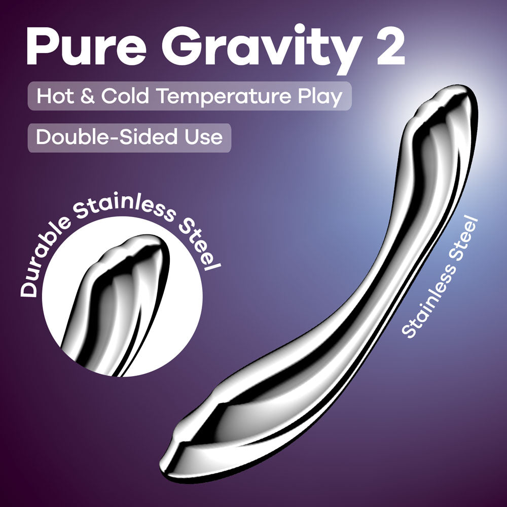 Satisfyer Pure Gravity 2 - Chrome Steel 21 cm Dildo-4067001