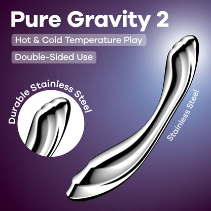 Satisfyer Pure Gravity 2 - Chrome Steel 21 cm Dildo-4067001
