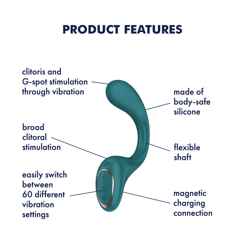 Satisfyer G For Goddess 2 - Bottle Green - Bottle Green 18.8 cm USB Rechargeable Vibrator with Clit Stim - 4080642