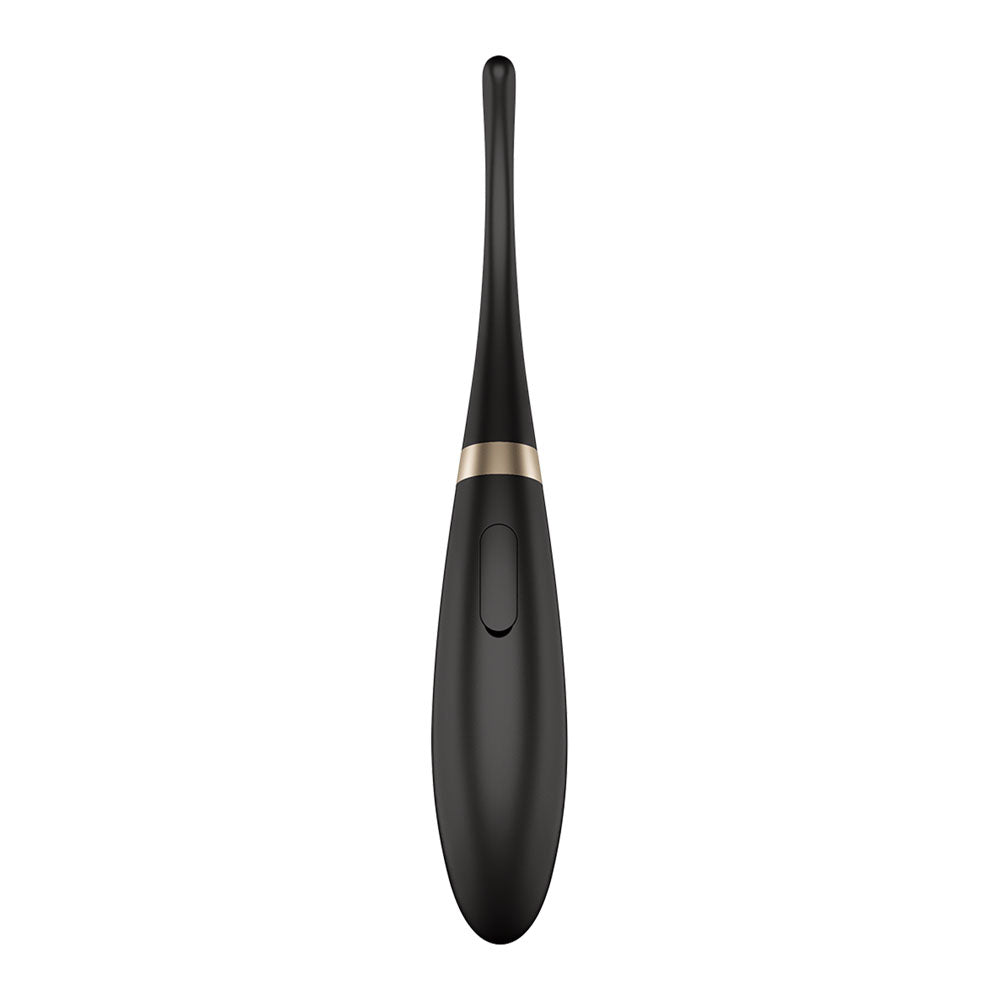 Satisfyer Tip Tease - Black - Black USB Rechargeable Vibrator with Twirling Tip-4082363