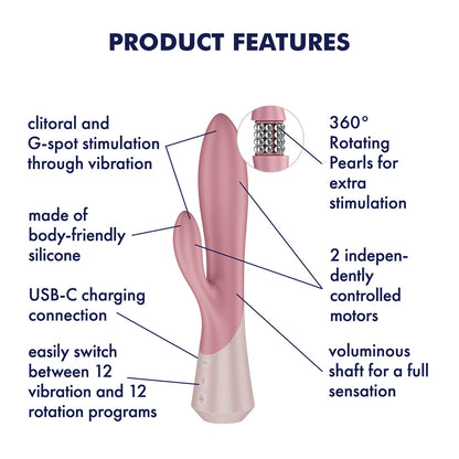 Satisfyer Pearl Bunny 1 - Pink 22.3 cm USB-C Rechargeable Rabbit Vibrator - 4082806