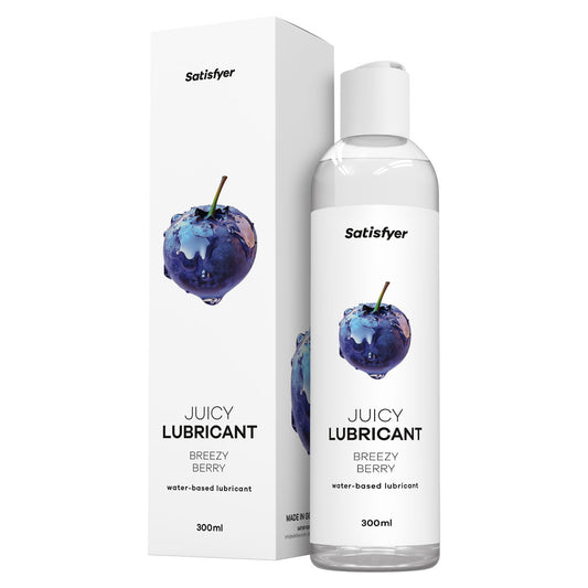 Satisfyer Juicy Lubricant 300 ml Breezy Berry - Blueberry Scented Water Based Lubricant - 300 ml Bottle-4082905