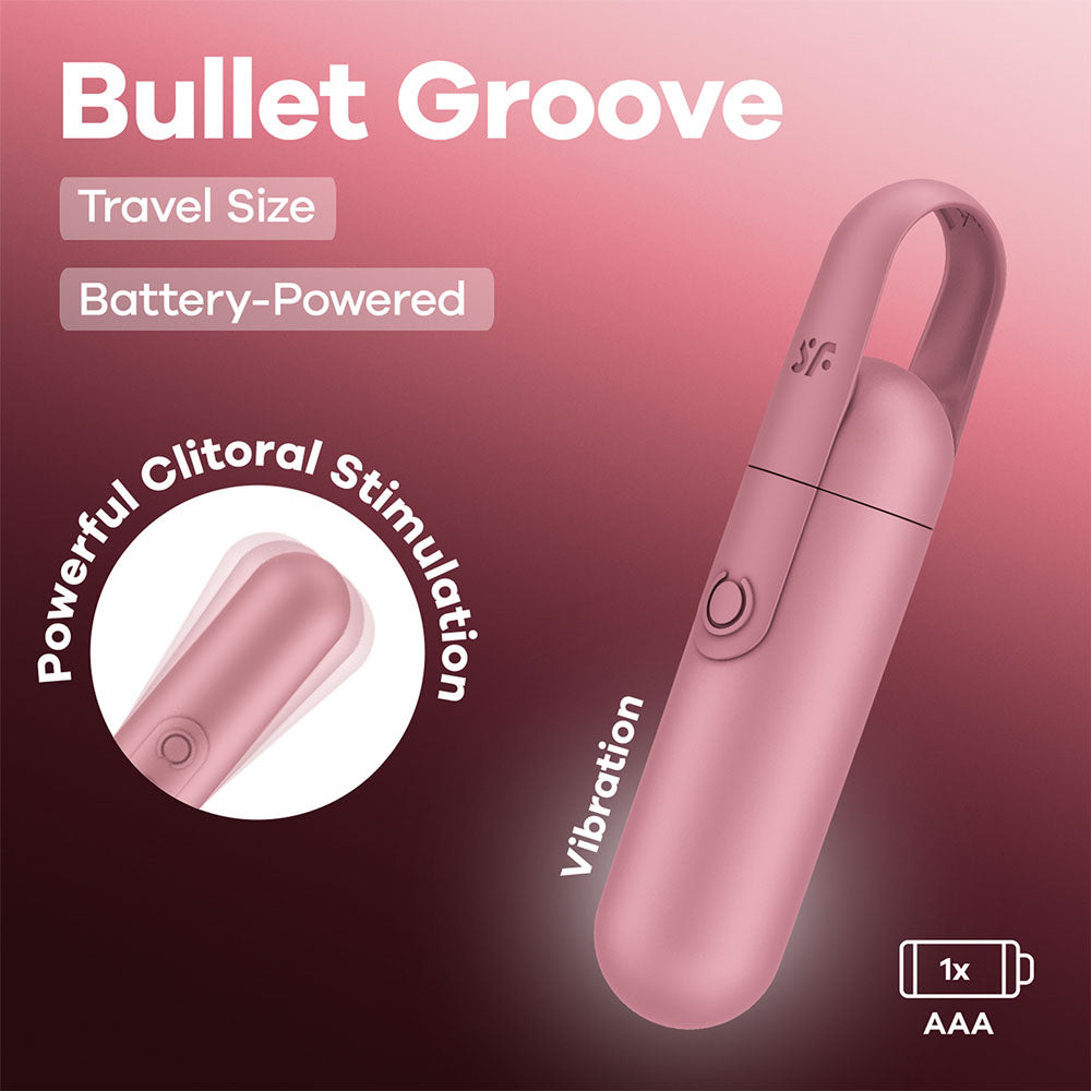 Satisfyer Bullet Groove - Battery Series - Rose Pink 9.8 cm Bullet - 4083698