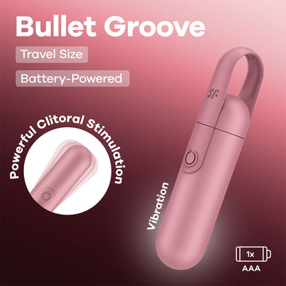 Satisfyer Bullet Groove - Battery Series - Rose Pink 9.8 cm Bullet - 4083698