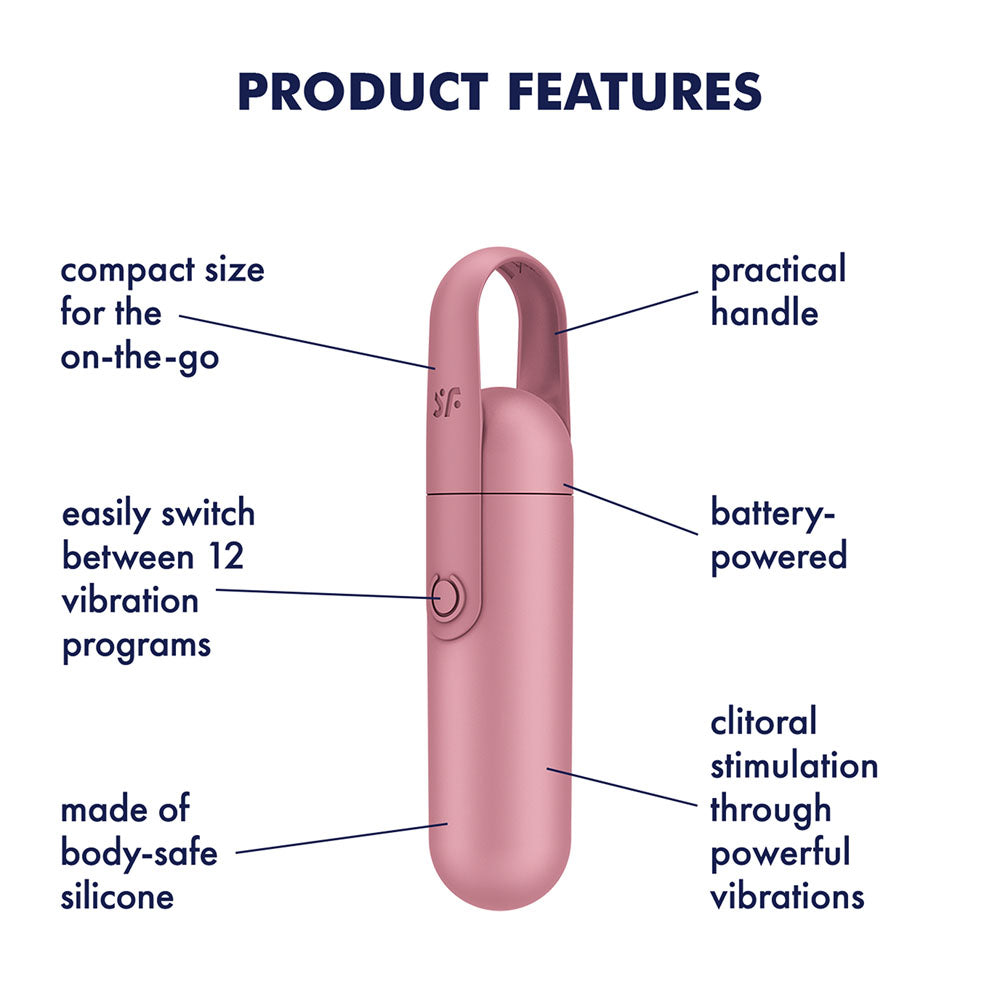 Satisfyer Bullet Groove - Battery Series - Rose Pink 9.8 cm Bullet - 4083698