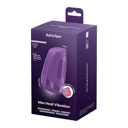 Satisfyer Men Heat Vibration - Battery Series - Purple Heating and Vibrating Masturbator - 4083803