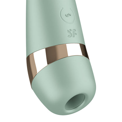 Satisfyer Pro 3+ Battery Series - Mint - Mint Green Air Pulse Clitoral Stimulator with Vibration - 4083858