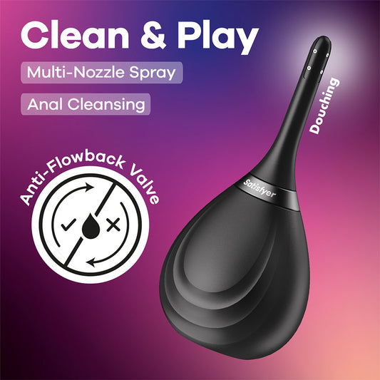 Satisfyer Clean & Play - Black Unisex Douche - 4083926
