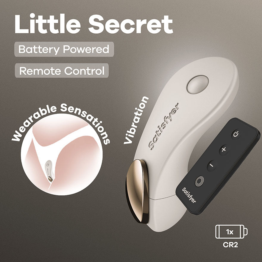 Satisfyer Little Secret - Battery Series - Beige Panty Vibrator with Remote - 4083957