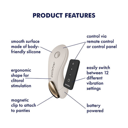 Satisfyer Little Secret - Battery Series - Beige Panty Vibrator with Remote - 4083957