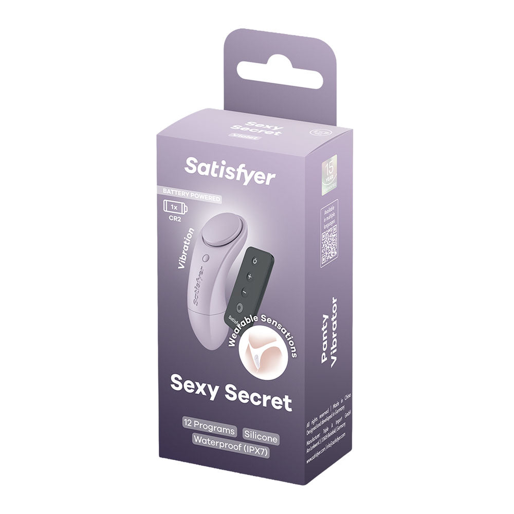 Satisfyer Sexy Secret - Battery Series - Lavender Vibrating Panty Vibrator with Wireless Remote - 4083964